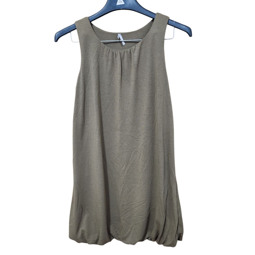 Max Rave Green Ruched Bubble Dress Mini Sleeveless Size XS